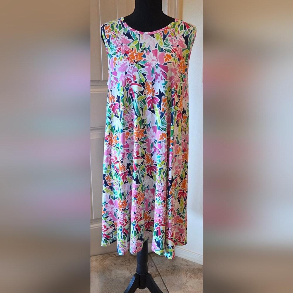 Cynthia Rowley Floral, Sleeveless Tank Dress, Size L